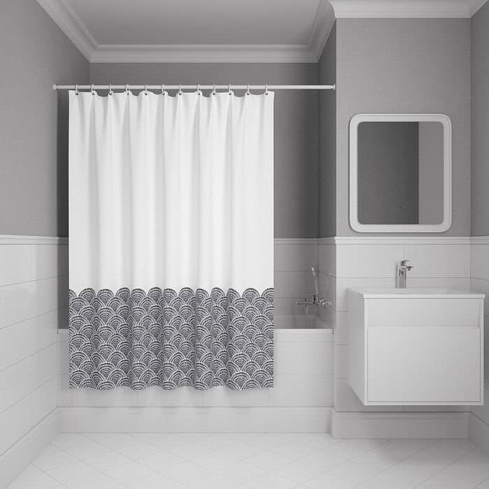 Штора для ванной Iddis (Иддис) 200x180 см полиэстер серый BW01P18i11