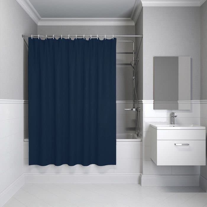Штора для ванной Iddis (Иддис) 200x240 см полиэстер синий BL04P24i11