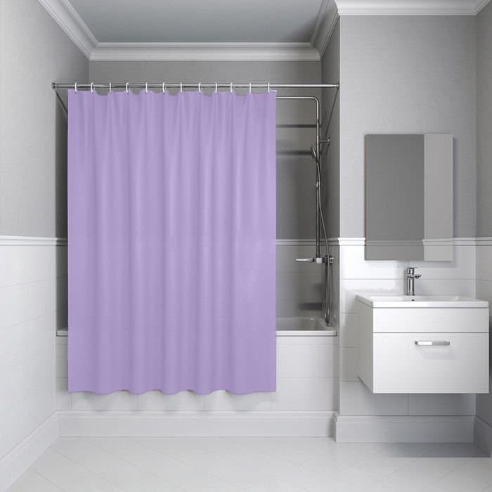 Штора для ванной Iddis (Иддис) 200x180 см PE светло-фиолетовый P08PE18i11