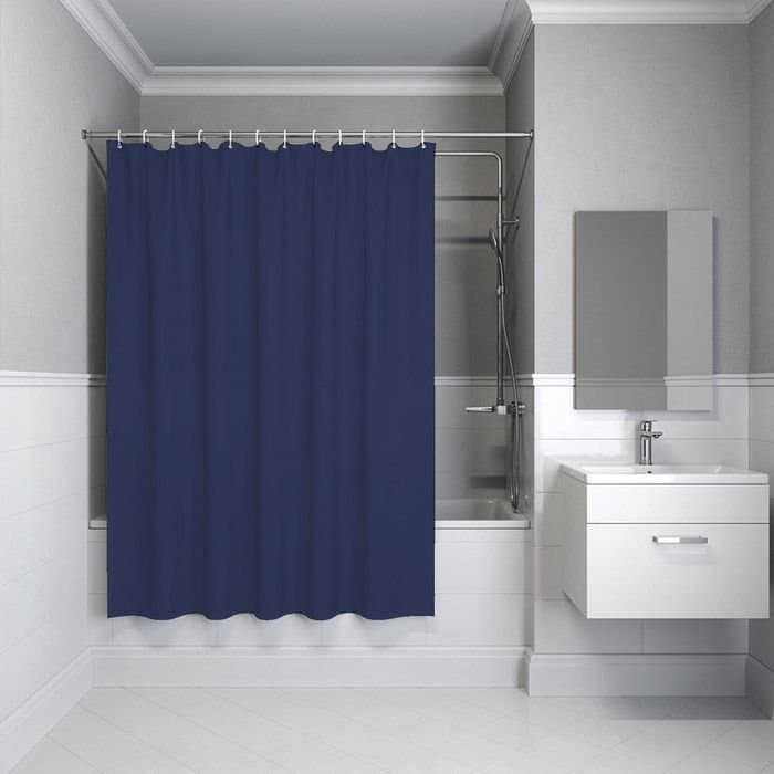 Штора для ванной Iddis (Иддис) 200x180 см PE темно-синий P05PE18i11