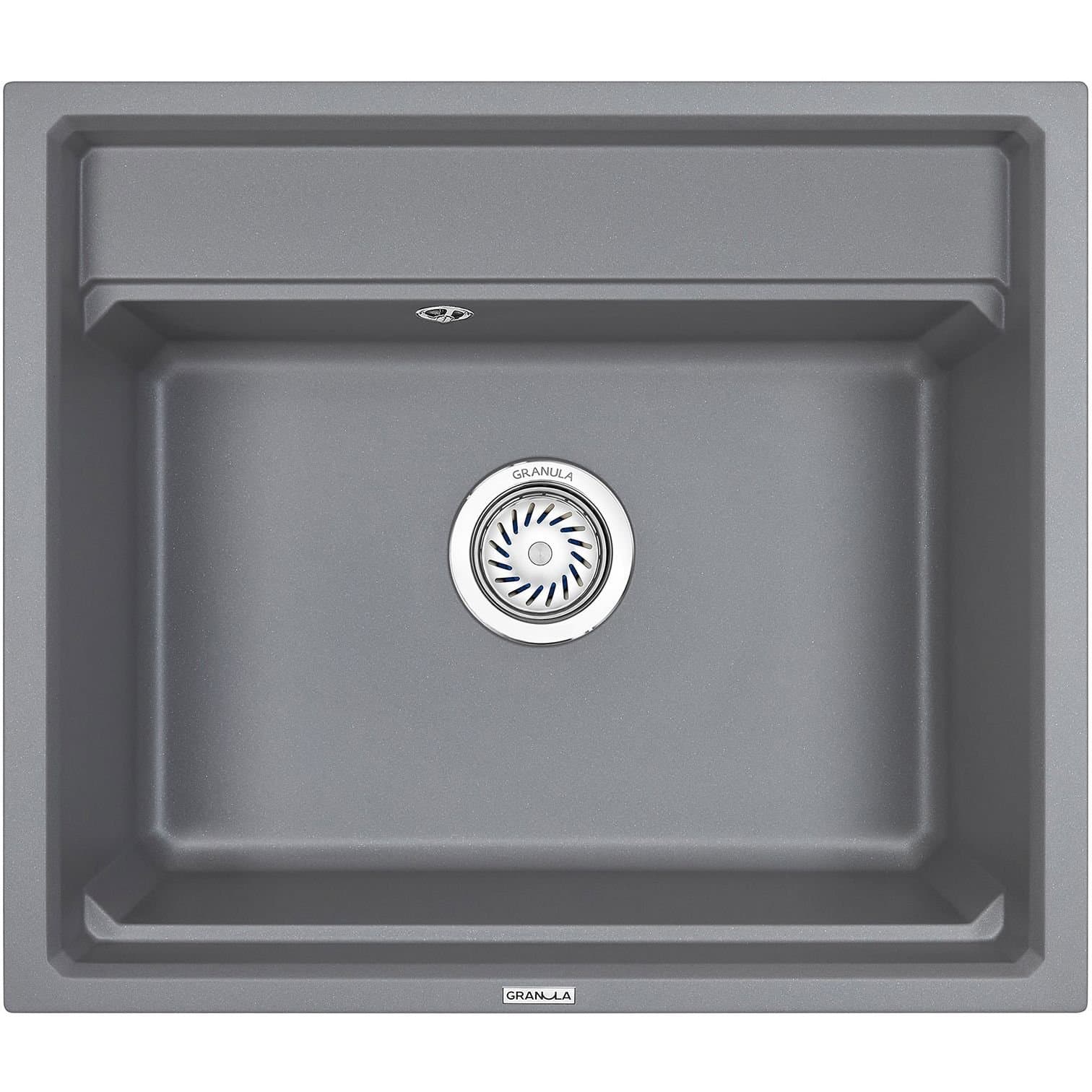 Кухонная мойка кварцевая Granula (Гранула) Kitchen Space с ролл-матом и дозатором KS-6003 квадратная, китчен спейс, чаша 380x540, цвет алюминиум (6003al)