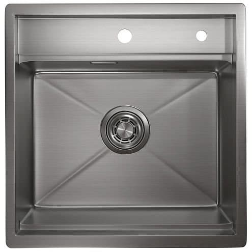 Мойка кухонная квадратная Granula (Гранула) Kitchen Space с ролл-матом и дозатором, чаша 450х355 мм, KS-5051 сталь сатин