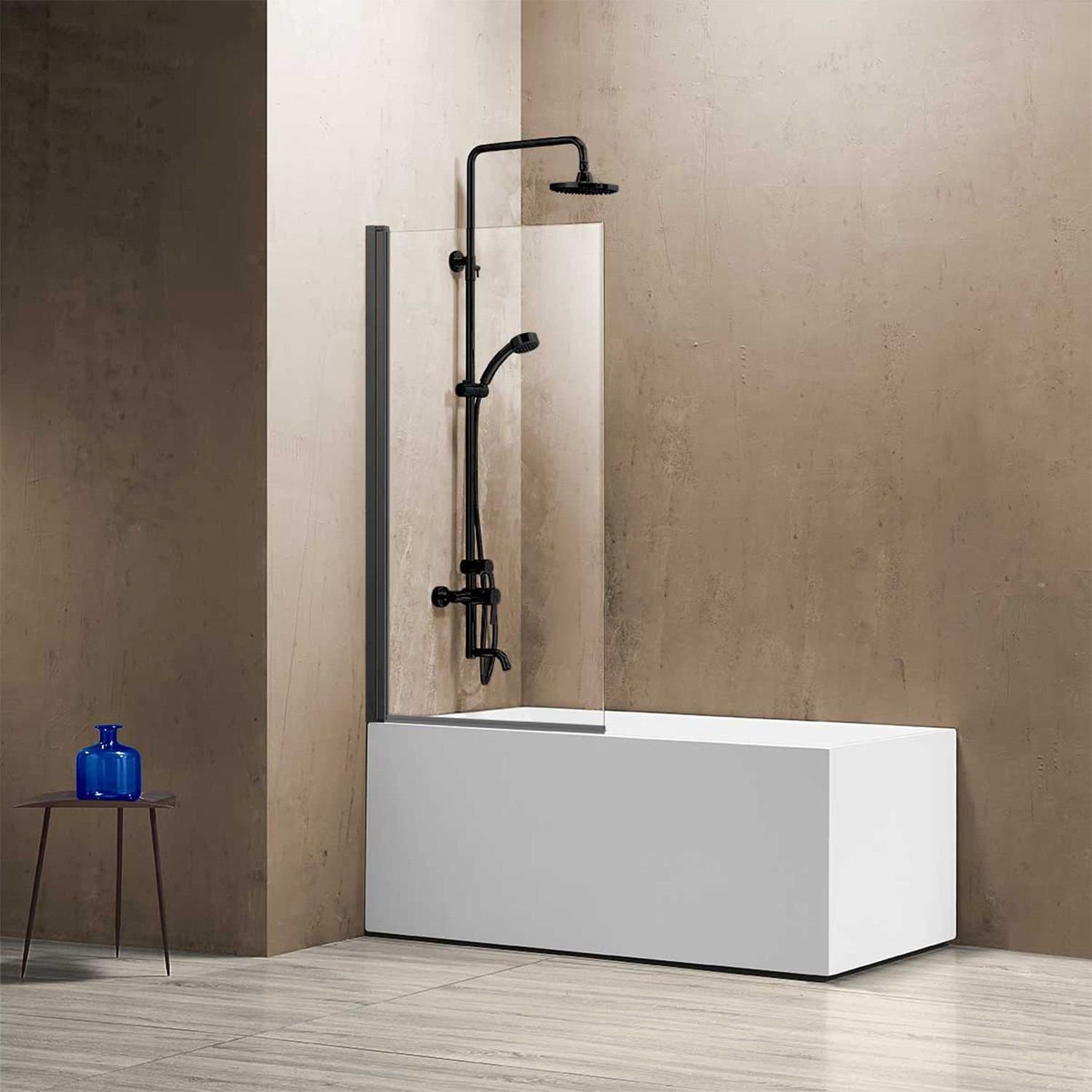 Душевая шторка на ванну Vincea (Винчея) VSB-11800CLGM, 800х1400, вороненая сталь, стекло прозрачное