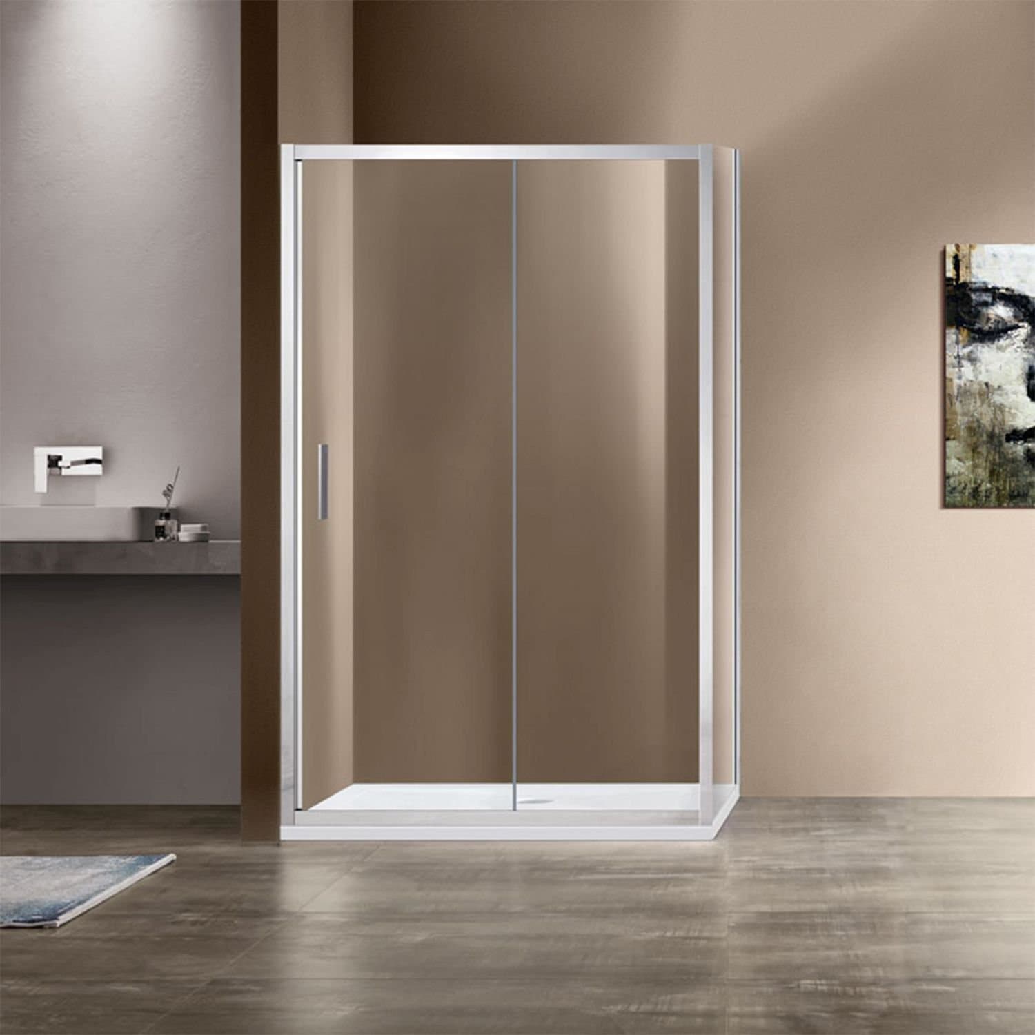 Душевой уголок Vincea (Винчея) Garda VSR-1G1014CL, 1400х1000 мм (габариты площадки) хром, стекло прозрачное