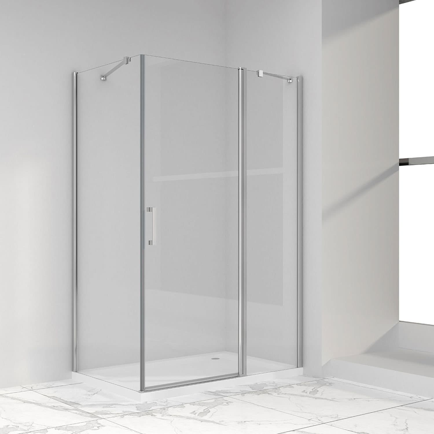 Душевой уголок Vincea (Винчея) Orta VSR-1O9012CL, 1200х900 мм (габариты площадки) хром, стекло прозрачное