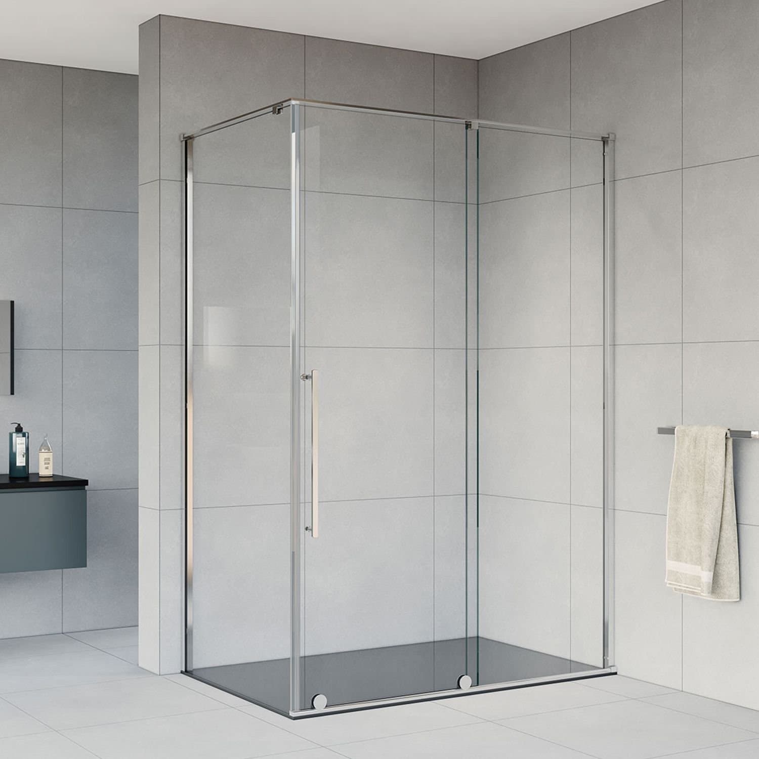 Душевой уголок Vincea (Винчея) Arno VSR-1A8012CL, 1200х800 мм (габариты площадки) хром, стекло прозрачное