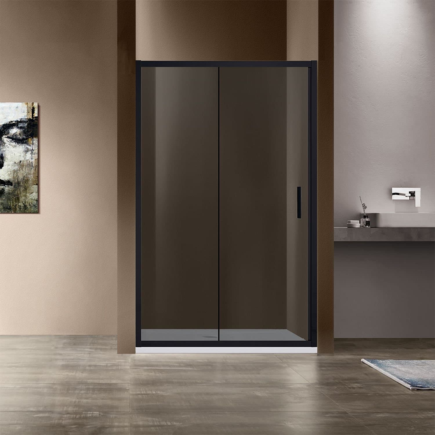 Душевая дверь Vincea (Винчея) Garda VDS-1G120CGB, 1200, черный, стекло тонированное