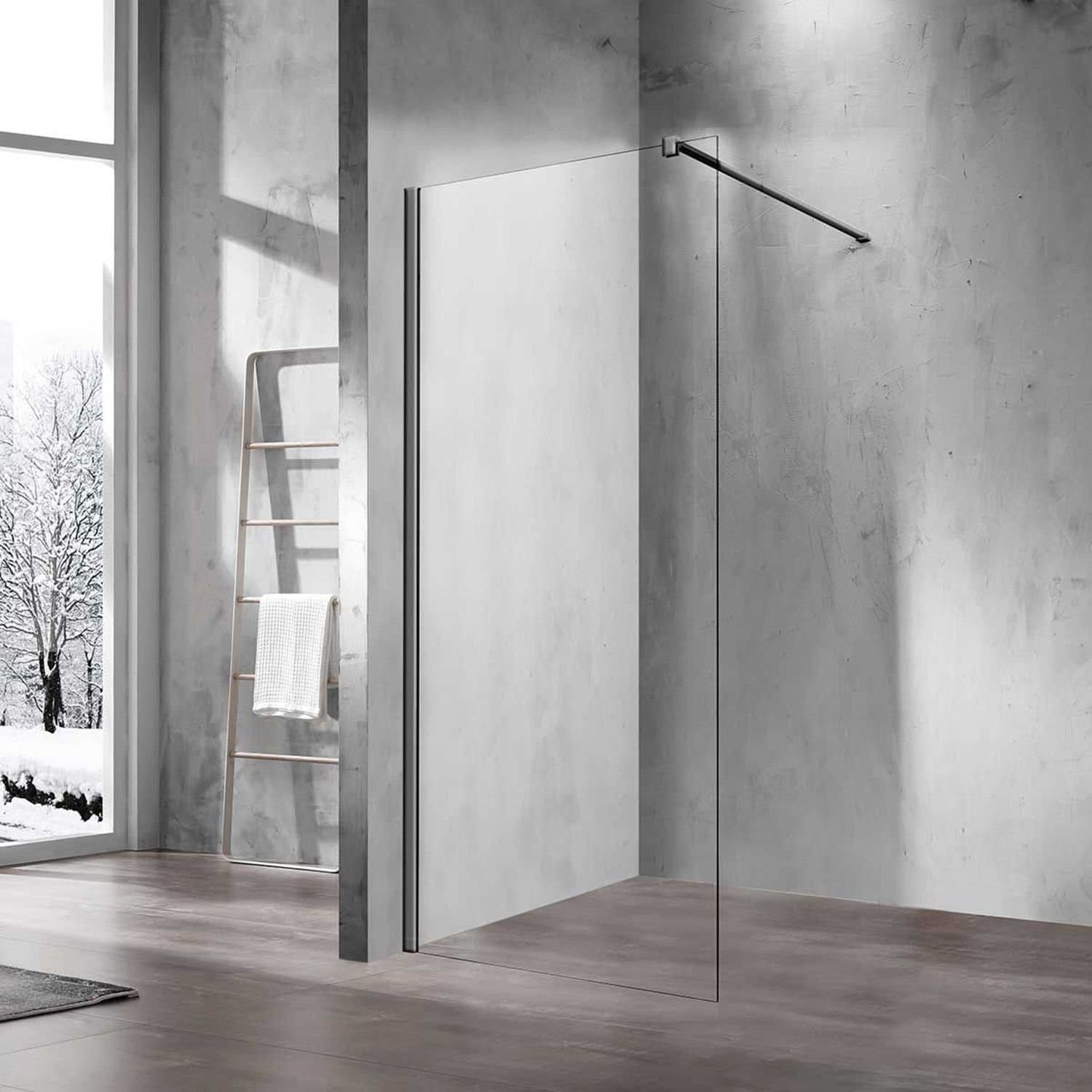Душевая перегородка Vincea (Винчея) Walk-In VSW-1H800CLGM, 800х2000, вороненая сталь, стекло прозрачное