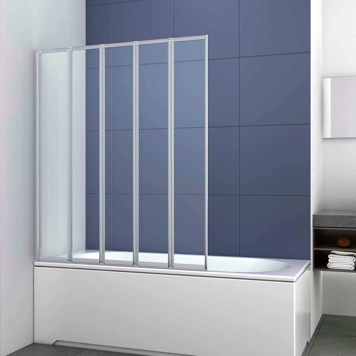 Душевая шторка на ванну Vincea (Винчея) VSB-32120CL, 1200х1400, хром, стекло прозрачное