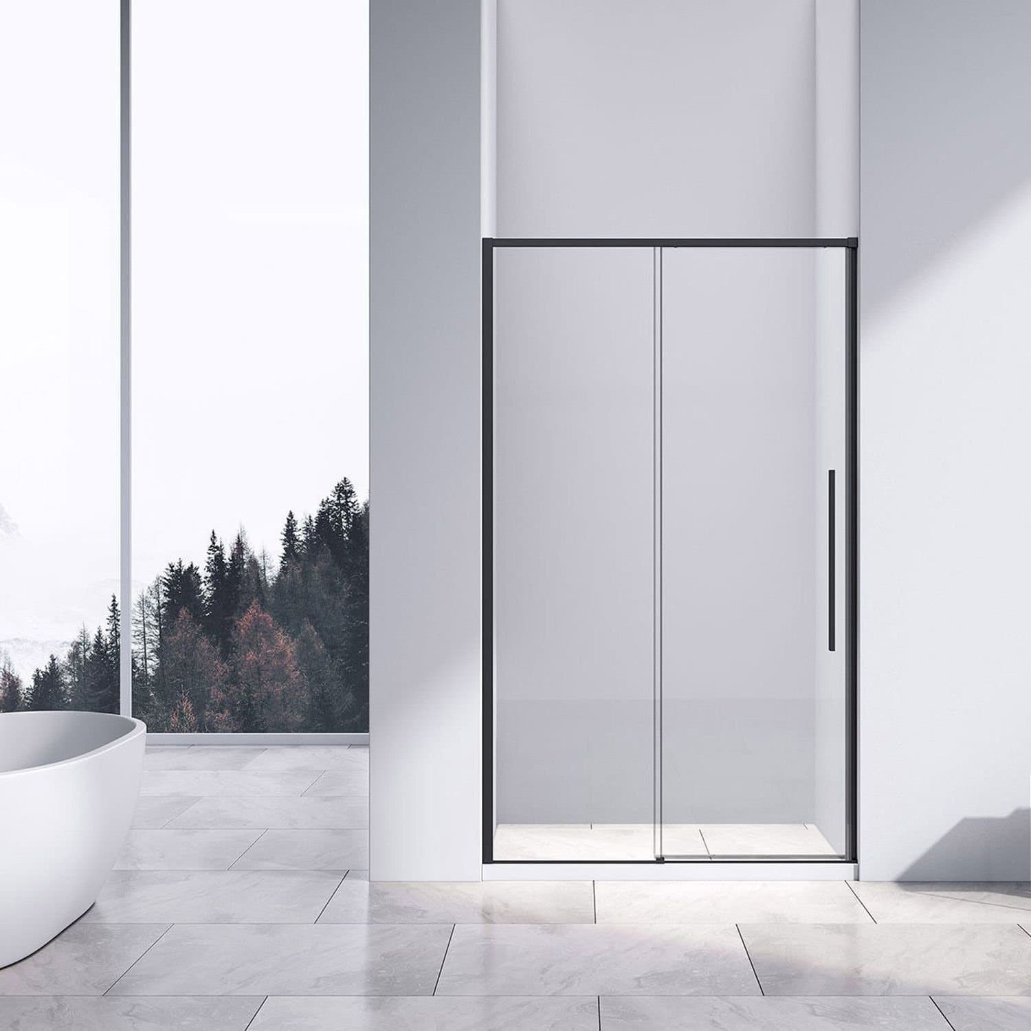 Душевая дверь Vincea (Винчея) Slim-N VDS-4SN110CLB, 1100, черный, стекло прозрачное