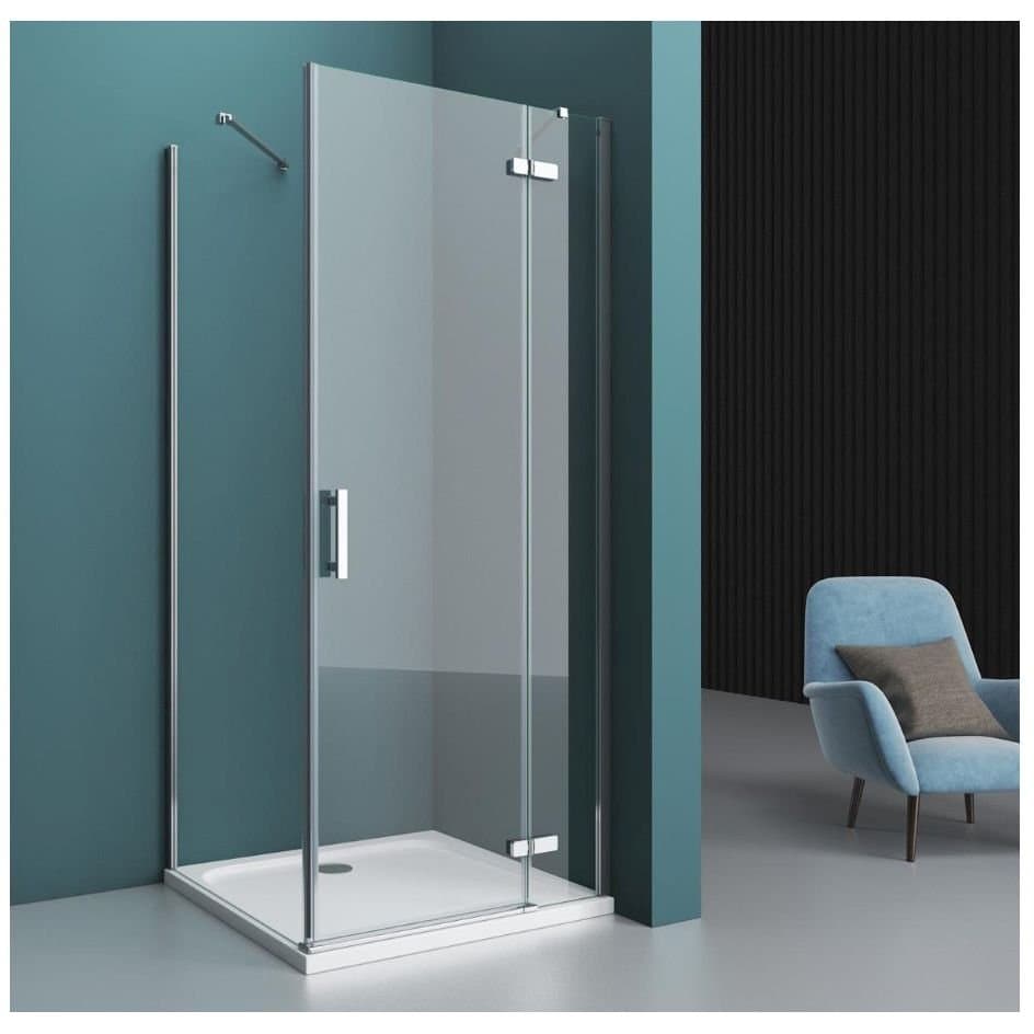Душевой уголок BelBagno (Бельбагно) KRAFT-A-12-90-C-Cr-R хром, стекло прозрачное 6 мм (900х1950х900)