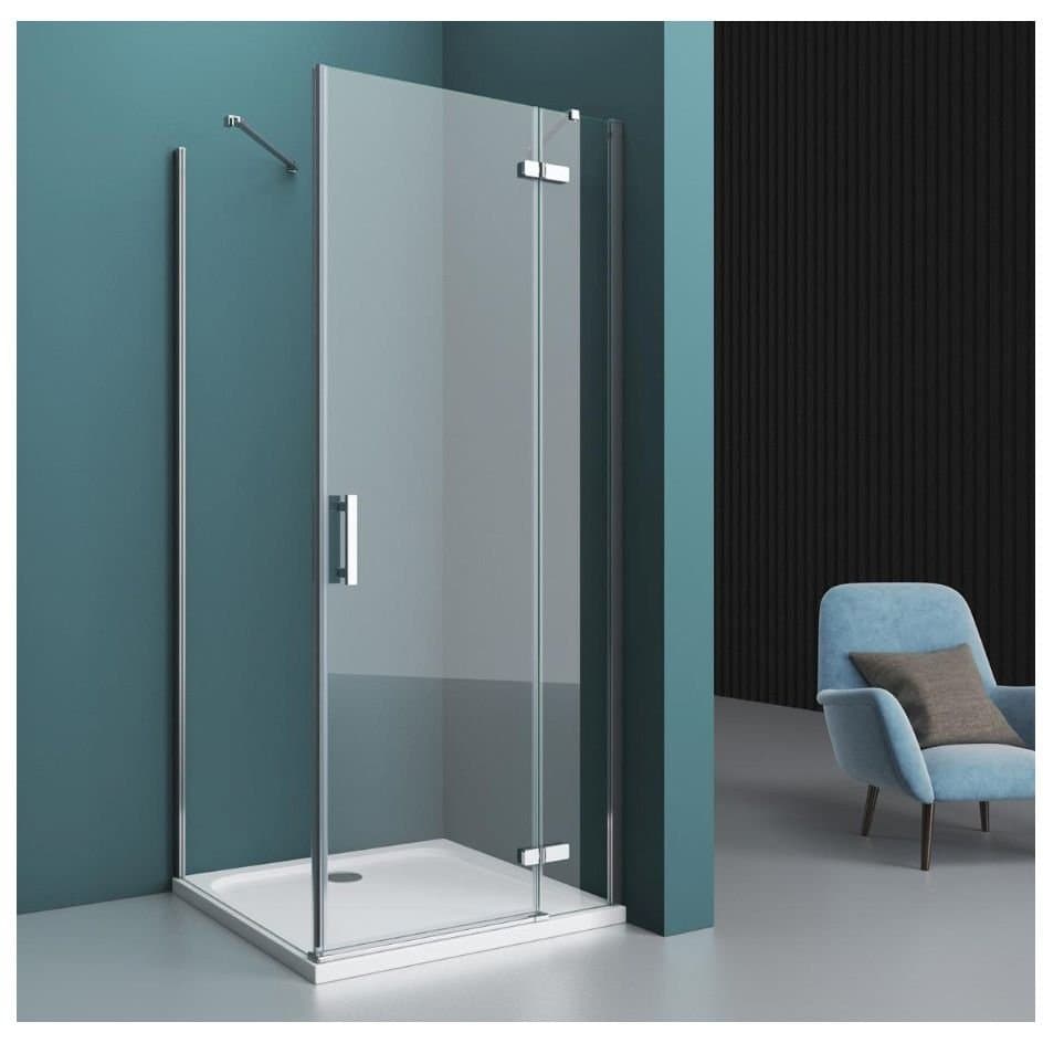 Душевой уголок BelBagno (Бельбагно) KRAFT-AH-12-90/100-C-Cr-R хром, стекло прозрачное 6 мм (900х1950х1000)