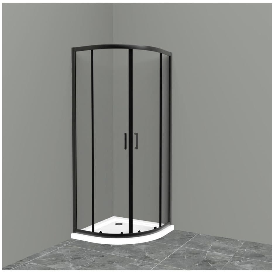 Душевой уголок BelBagno (Бельбагно) UNO-195-R-2-90-C-NERO черный матовый стекло прозрачное 5 мм (900х1950х900)