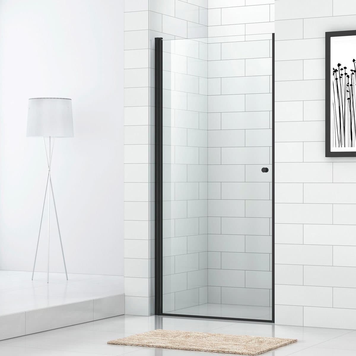 Душевая дверь Cezares (Цезарис) Eco-O-B-1-90-C-NERO, цвет профиля черный матовый, стекло прозрачное 6 мм 90х190 см