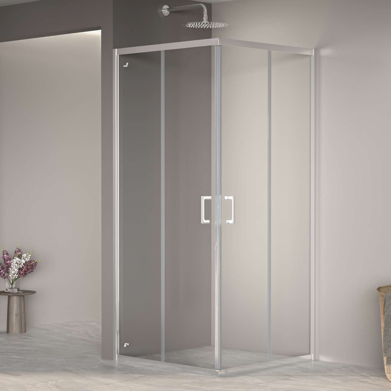 Душевой уголок RGW (РГВ) Passage 80x80x195 PA-030 квадратный, хром цвет, прозрачное стекло 6 мм, EasyClean (3508103088-11)