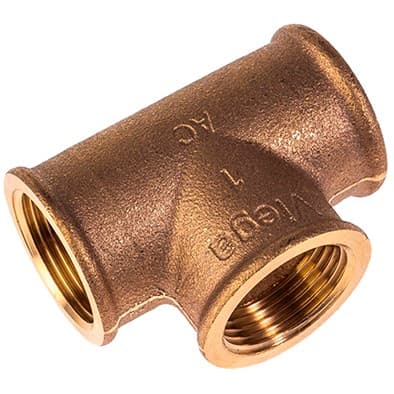 Тройник переходной Viega (Виега) бронза ВР 3/4″х1/2″х3/4″ (264468)