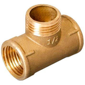 Тройник латунный равнопроходный Elsen (Элсен) 1/2″ ВР-НР-ВР (EBF08.12)