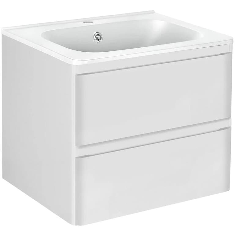 База под раковину Vincea (Винчея) Vico 600 подвесная, 2 выкатных ящика soft close, G.White VMC-2V600GW