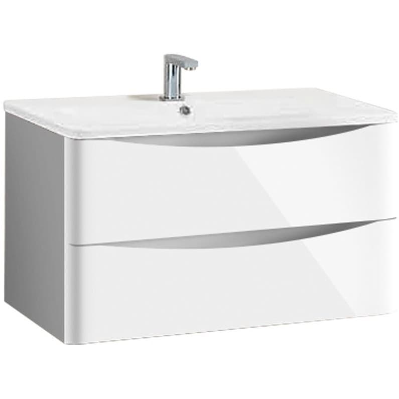 База под раковину Vincea (Винчея) Roberta 800 подвесная, 2 выкатных ящика soft close, L.White VMC-1R800LW