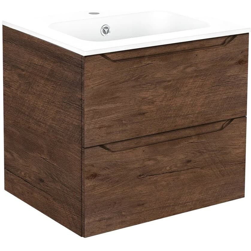 База под раковину Vincea (Винчея) Norma 600 подвесная, 2 выкатных ящика soft close, R.Wood VMC-2N600RW