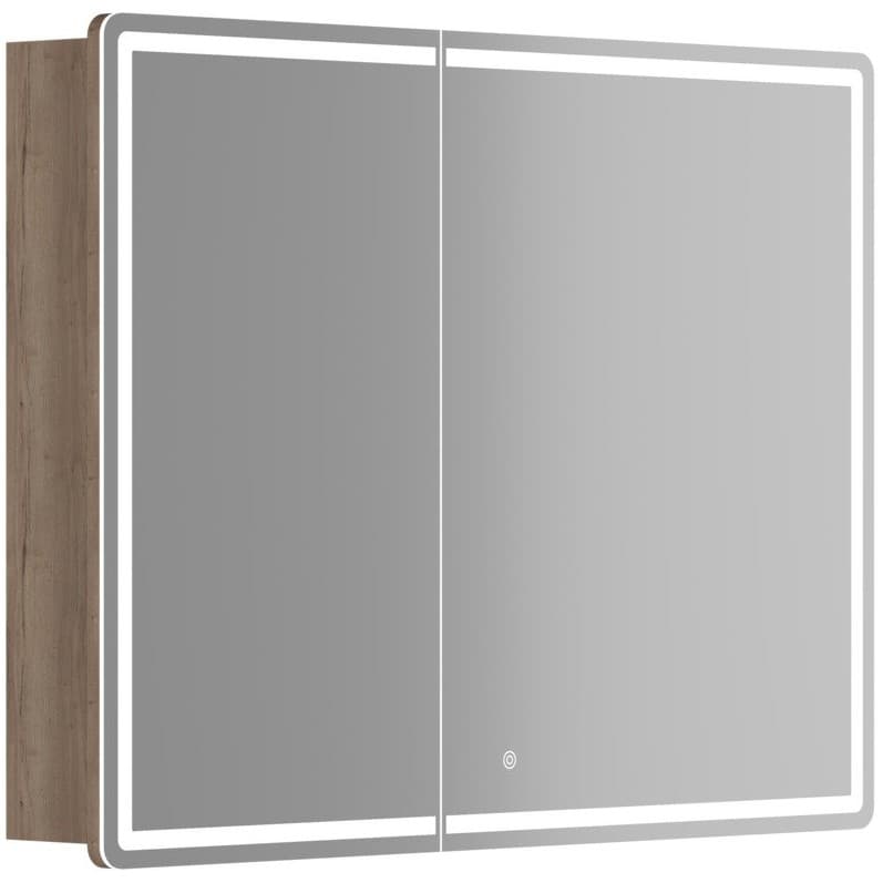 Зеркальный шкаф для ванной комнаты Sancos (Санкос) Mirror 990х150х740 мм, с LED подсветкой, цвет дуб галифакс натуральный, (MI100EG)