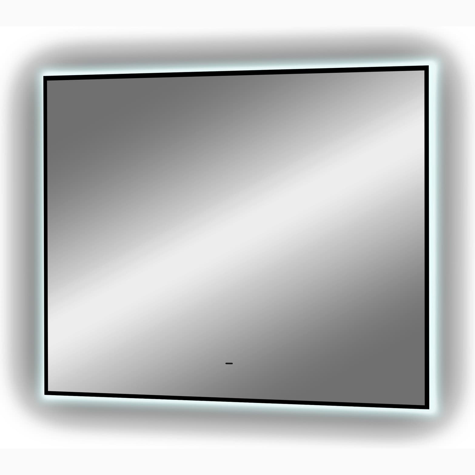 Зеркало Диво Элиста 80x70 см, ореольная подсветка диодная, бесконтактный выключатель, прямоугольное, черная окантовка, ЗЛП1734, Diwo