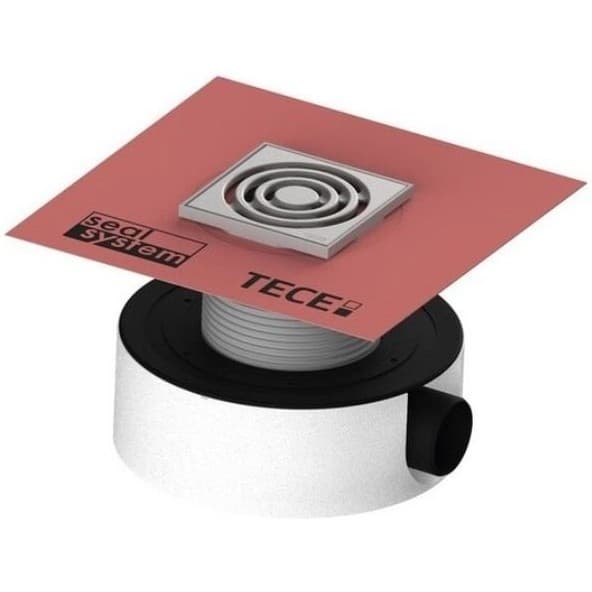 Трап TECE (ТЕСЕ) TECEdrainpoint S 114, Seal System, низкий горизонтальный, DN-50, цвет решетки-нержавеющая сталь (3601104)