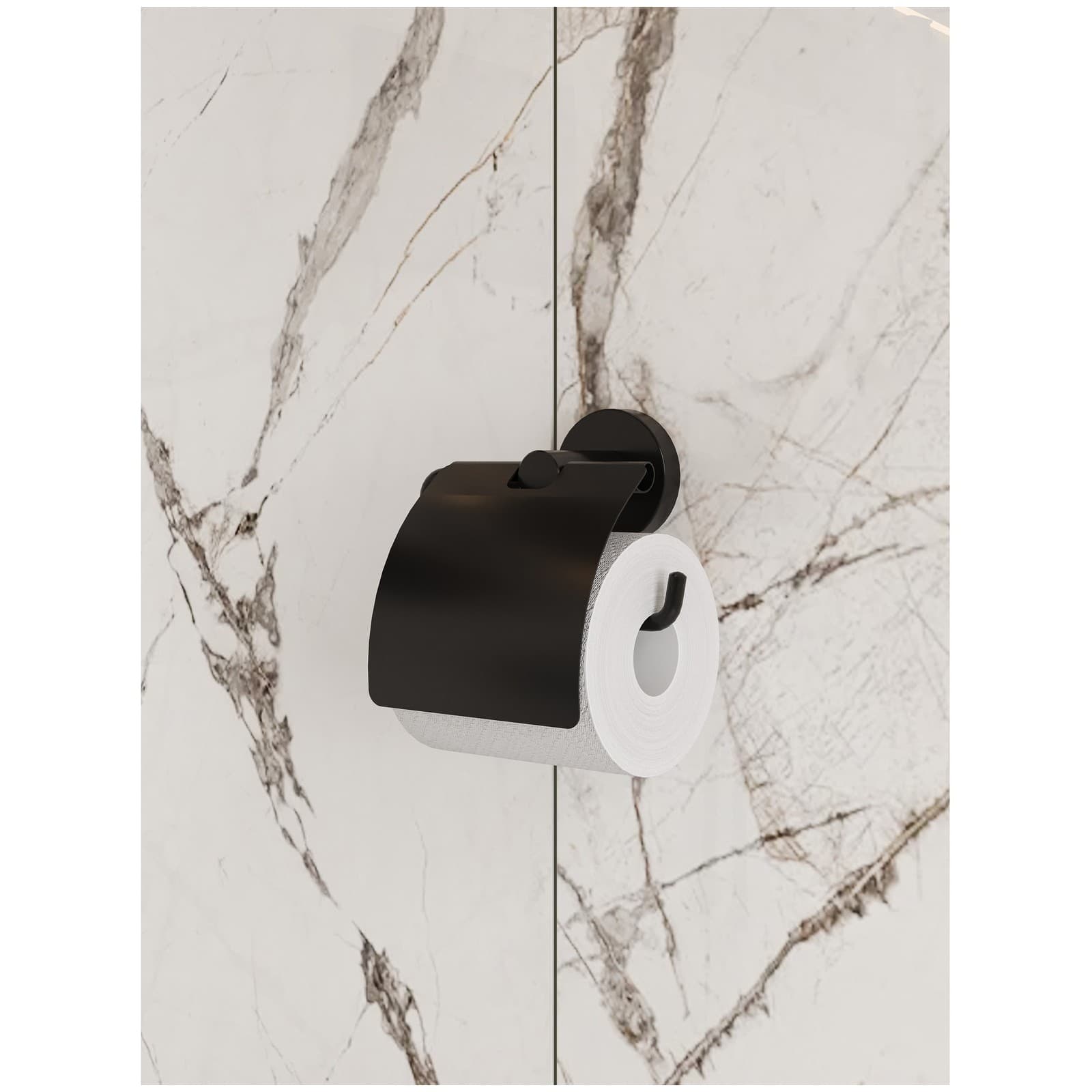 Держатель для туалетной бумаги DEKOR BANYO Alina Black A40 407 01 04 настенный, матовый черный