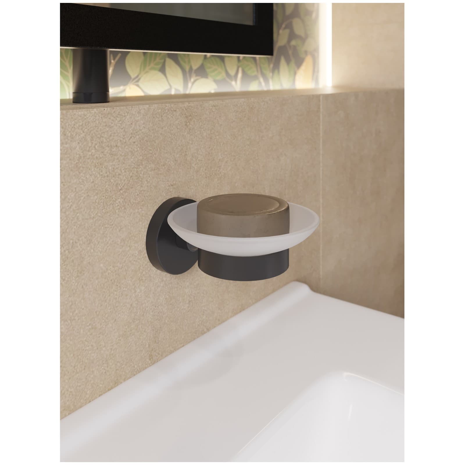 Мыльница DEKOR BANYO Alina Black A40 405 04 настенная, стеклянная, черная