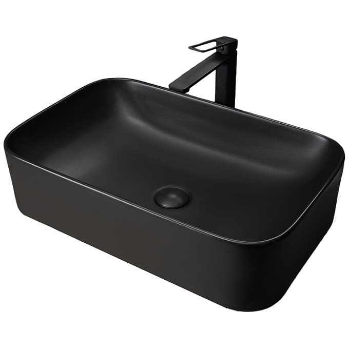 Раковина накладная Gid Geomtrico 61x38x15см, Bm9599 53366, черный матовый