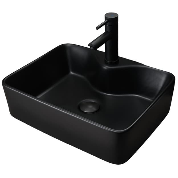 Раковина накладная Gid Geomtrico 48x37x13см, Bm9091 53373, черный матовый