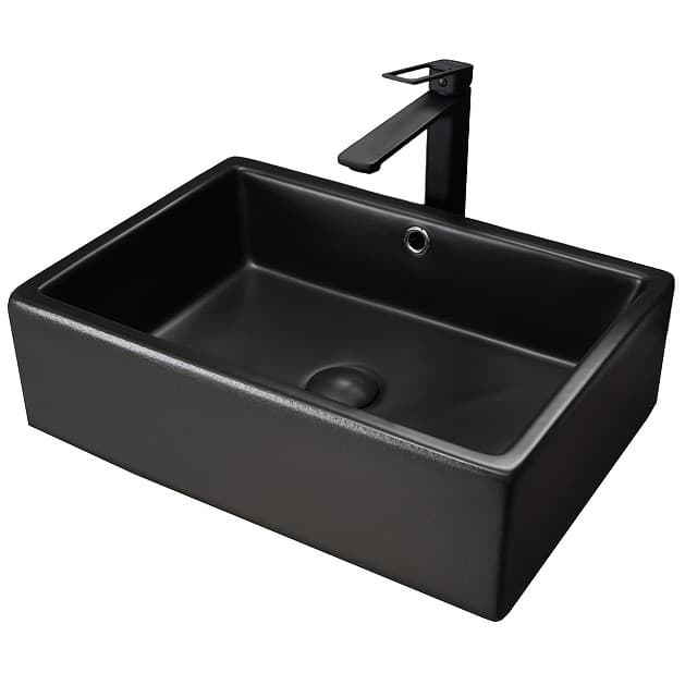 Раковина накладная Gid Geomtrico 50x38x14.5см, N9129bg 53381, черный графит