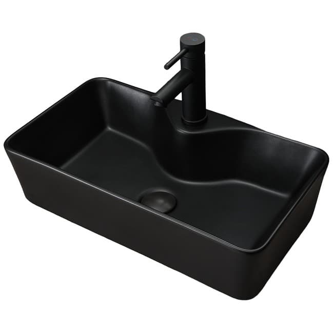 Раковина накладная Gid Geomtrico 55x31x14см, Bm9092 53353, черный матовый