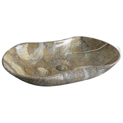 Раковина накладная Gid Lago 66.5x41x12см, Mnc503 54440, под камень глянцевый