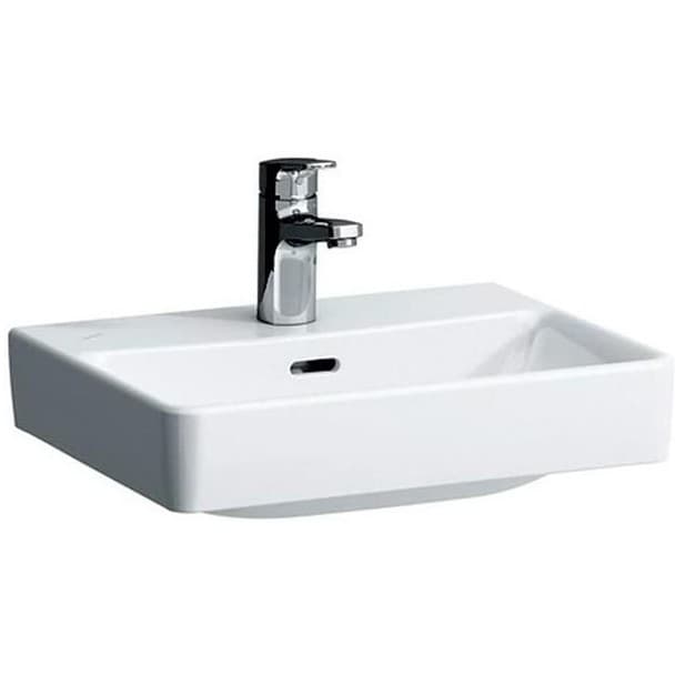 Раковина Laufen (Лауфен) Pro S 45х34х8.5 см, 1 отверстие, подвесная/на столешницу, c переливом, цвет: белый 8.1596.1.000.104.1