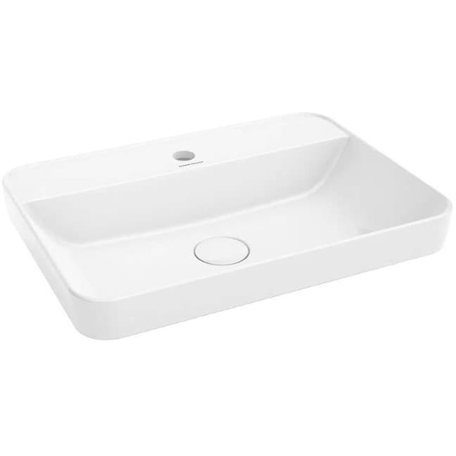 Раковина Kerama Marazzi (Керама Марацци) Plaza встраиваемая сверху 55х40 см, с 1 отверстие, цвет: белый глянцевая PLR.wbi.55.1