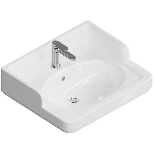 Раковина Kerama Marazzi (Керама Марацци) Pompei 60х50х26.5 см, подвесная, мебельная, 1 отверстие, с переливом, цвет: белый глянцевый PO.wb.60