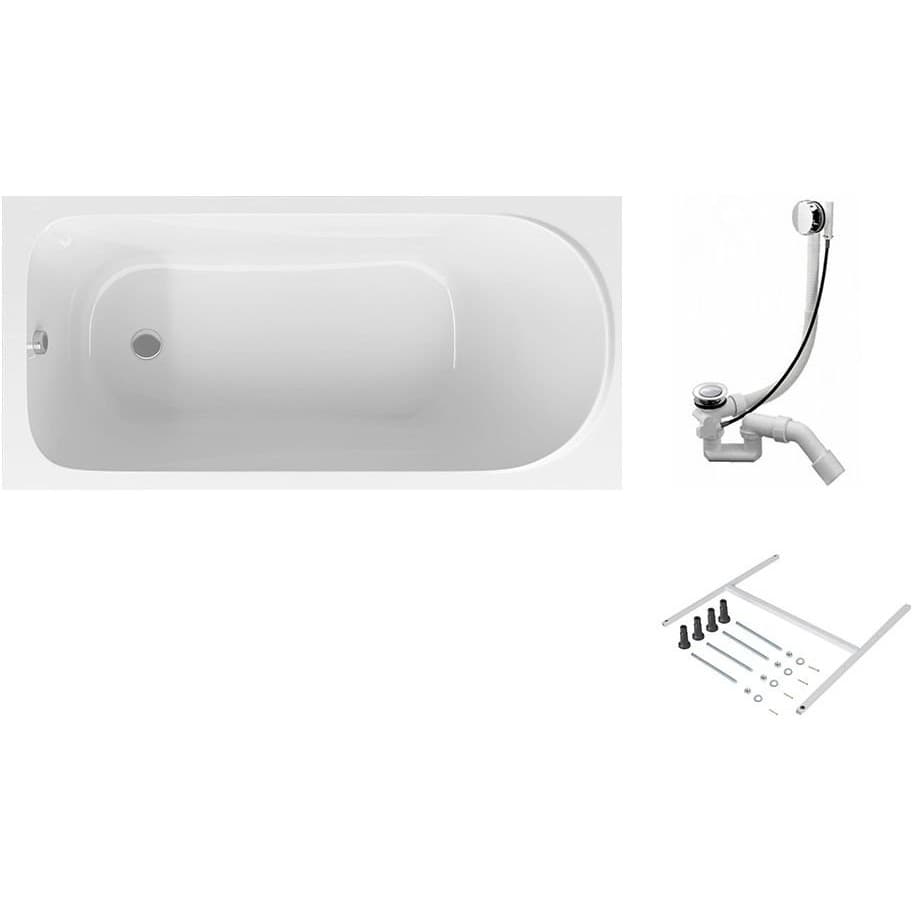 Ванна акриловая Am.Pm (Ам.Пм) Sense 170x70см, каркас, слив-перелив, комплект W75A-170-070W-KL белый