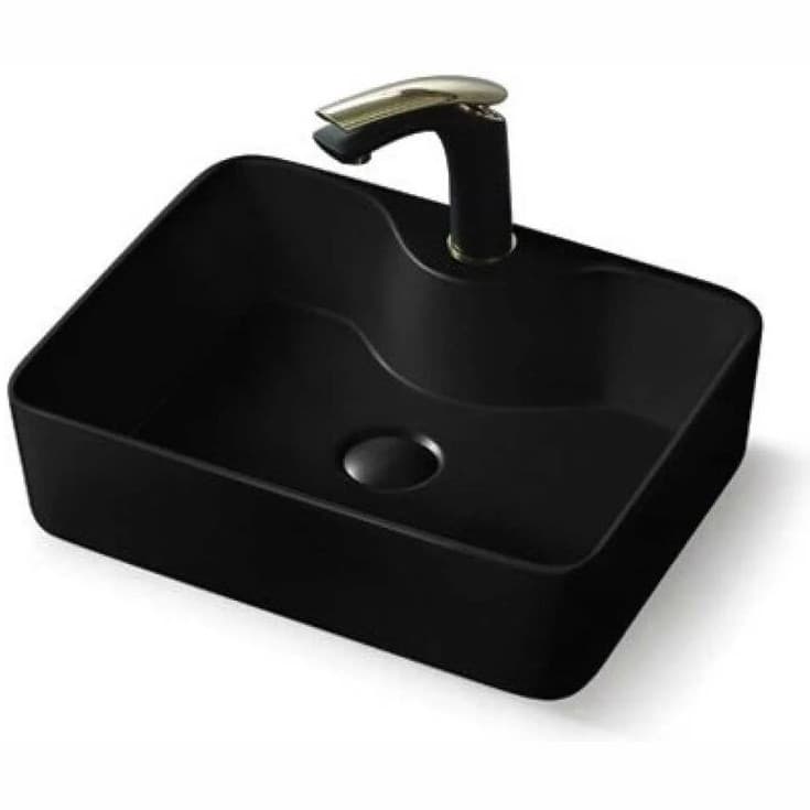 Раковина керамическая Vincea (Винчея) VBS-127MB, 475х365х130, накладная, цвет матовый черный