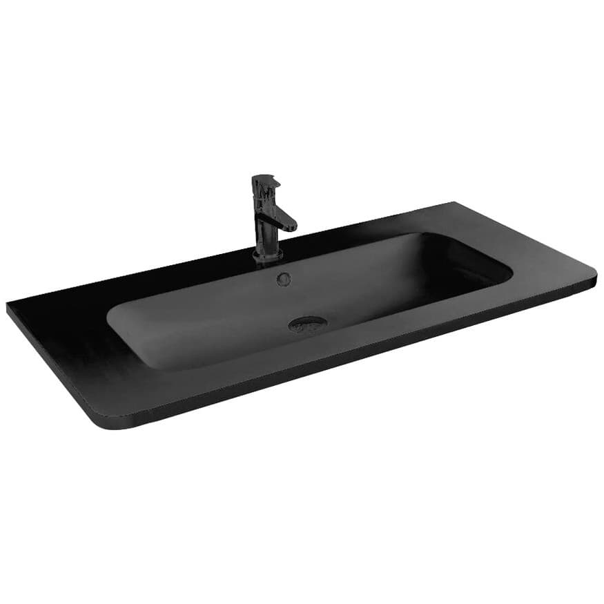 Раковина из искусственного камня Vincea (Винчея) VCB-1RA100B 120(20) х1000х480, цвет черный