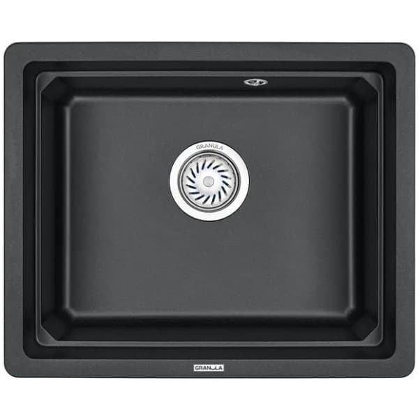 Мойка кухонная прямоугольная Granula (Гранула) Kitchen Space с ролл-матом и дозатором KS-5501U черный