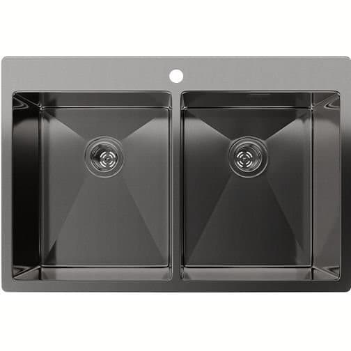Мойка кухонная прямоугольная Rivelato (Ривелато) Rinox 2В PVD (7450 2В PVD black)
