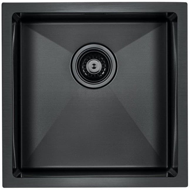 Мойка кухонная Paulmark (Паульмарк) нержавеющая сталь AISI304 LASSAN PM304444-GM вороненая 440х440 мм