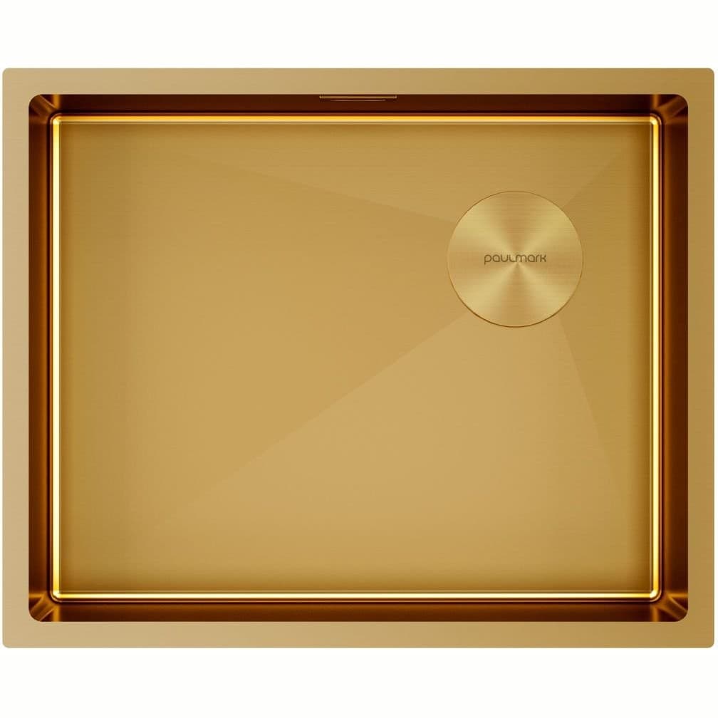 Мойка кухонная Paulmark (Паульмарк) NEXT-SKEW 54 UNI, PM885444-BG, брашированное золото, 540х440мм