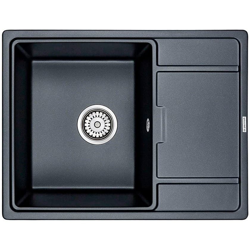 Мойка кухонная Paulmark (Паульмарк) кварцевая WEIMAR PM216550-BLM черный металлик 650х500 мм