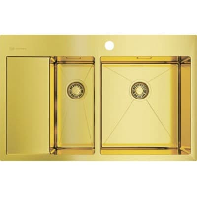 Мойка кухонная прямоугольная Omoikiri (Омойкири) Akisame 78-2-LG-R светлое золото (4973088)