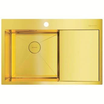 Мойка кухонная прямоугольная Omoikiri (Омойкири) Akisame 78-LG-L Светлое золото (4973085)