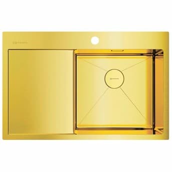 Мойка кухонная прямоугольная Omoikiri (Омойкири) Akisame 78-LG-R Светлое золото (4973086)