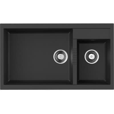 Мойка кухонная прямоугольная Omoikiri (Омойкири) Tedori 86-2-LB-BL Черный (4993932)