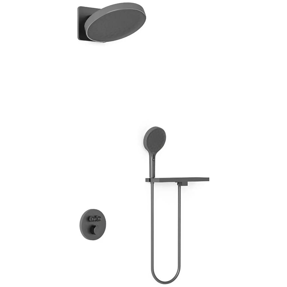 Душевой комплект Vincea (Винчея) Inspire VSFW-3I22MT3RGM встраиваемый, термостат, двухрежимный, вороненая сталь